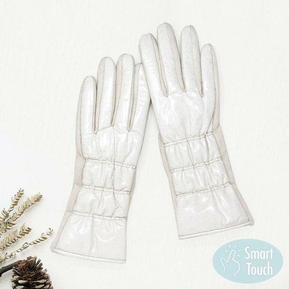 Smart Touch Glitter Puffer Gloves, Stocking Stuffer, Christmas Gift Idea - Picture 4 of 5